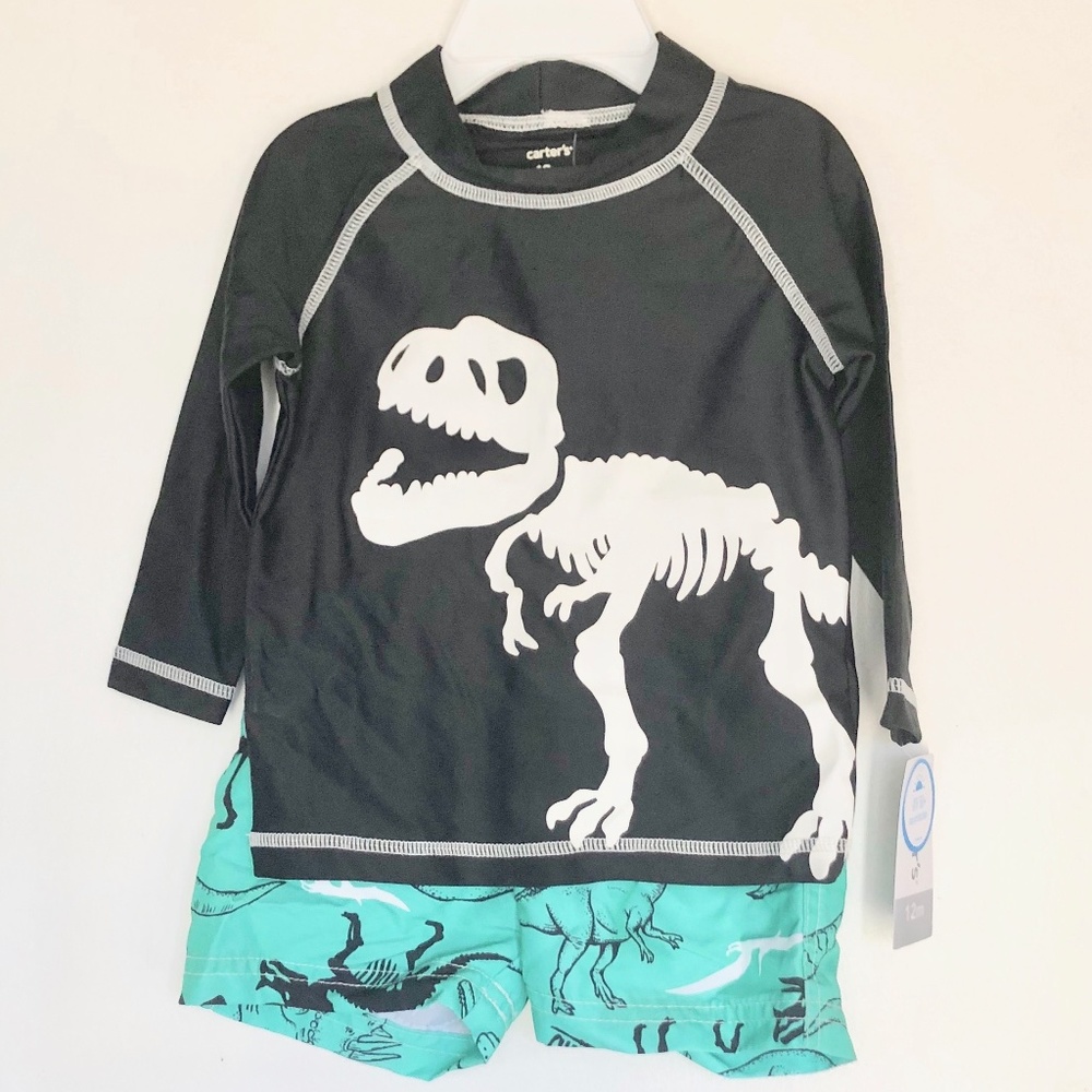 NWT Carter's Kids Rash guard and Swim Trunks 12 M